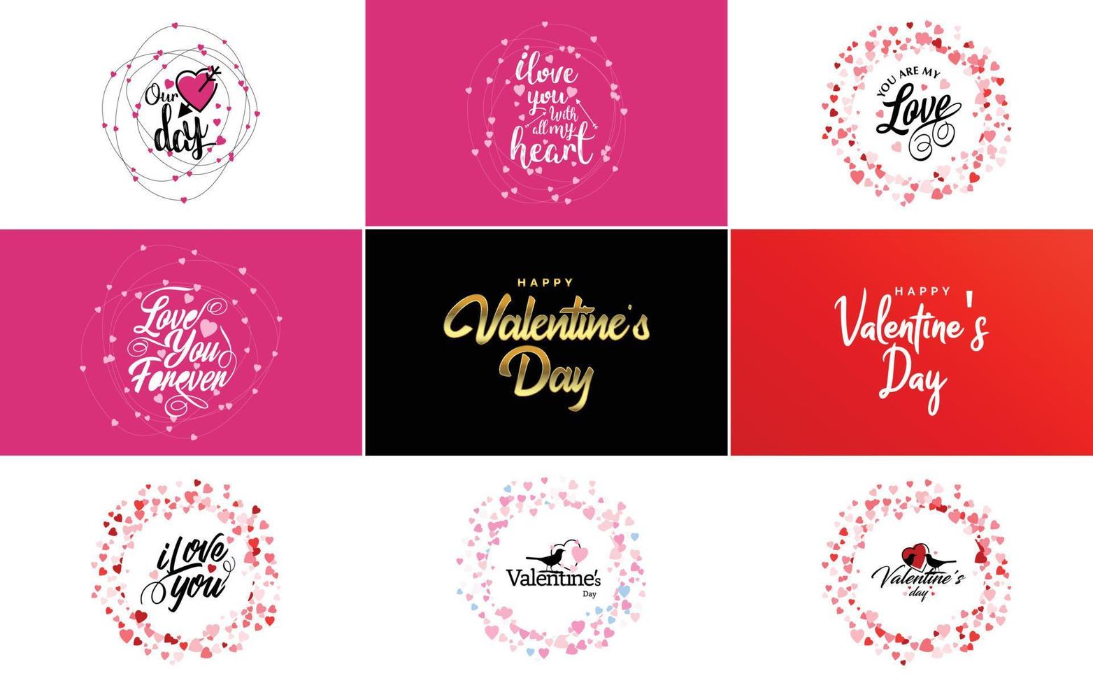 Happy Valentine's Day typography poster with handwritten calligraphy text. isolated on white background vector