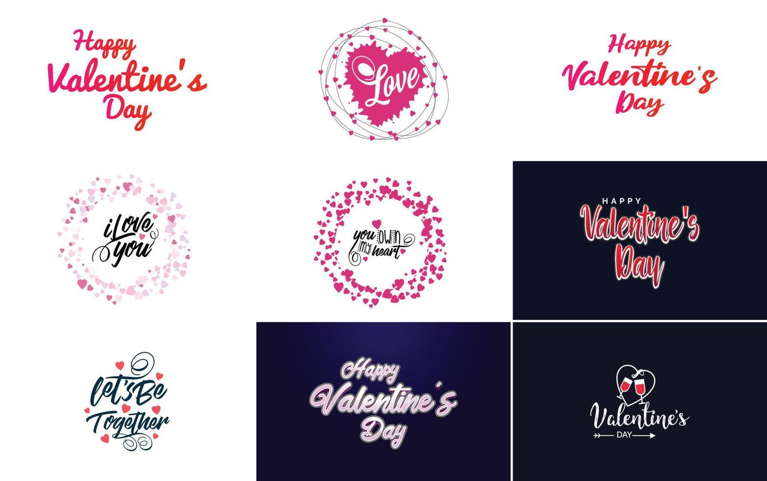Happy Valentine's Day typography poster with handwritten calligraphy text. isolated on white background vector