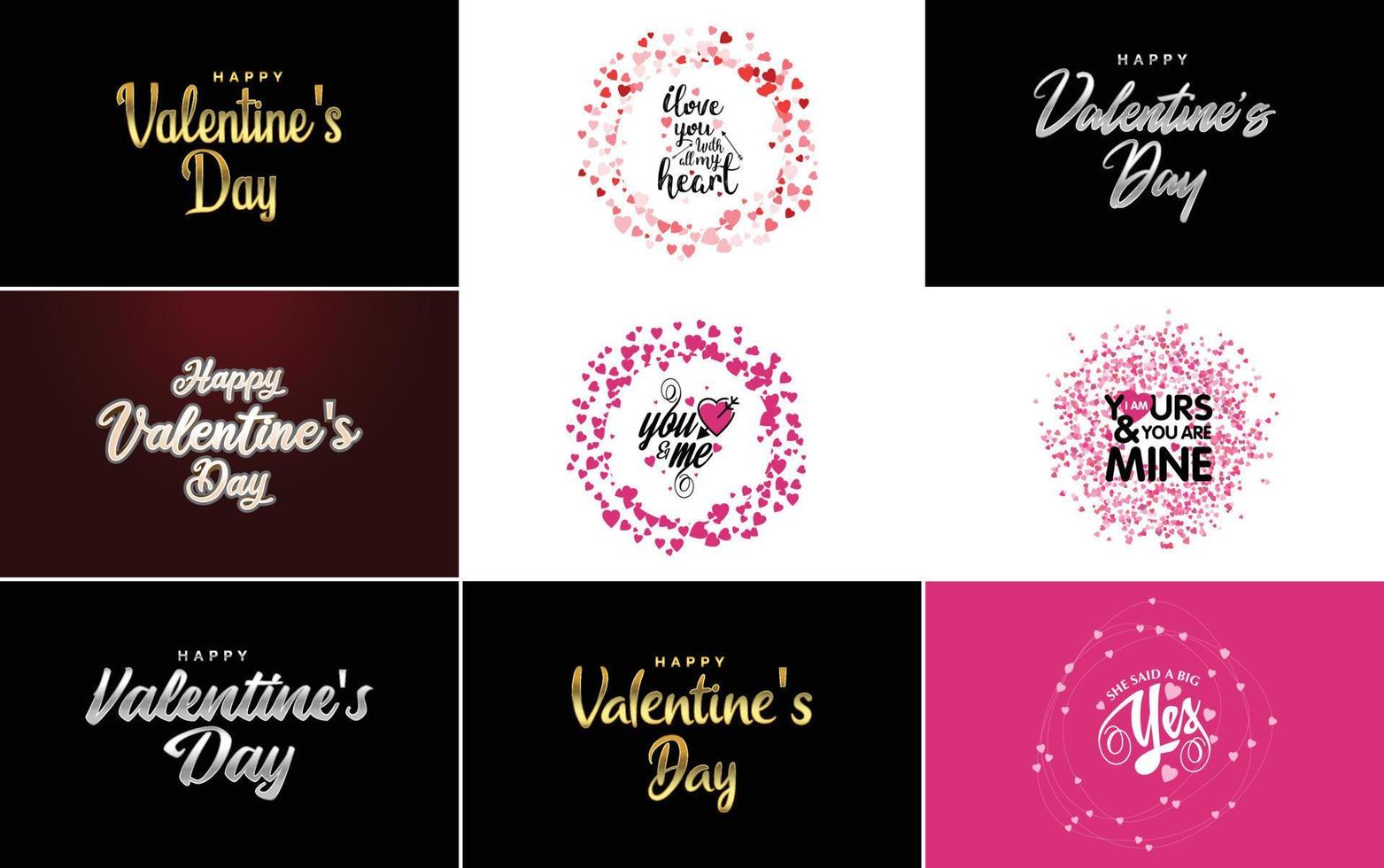 Happy Valentine's Day typography poster with handwritten calligraphy text. isolated on white background vector illustration