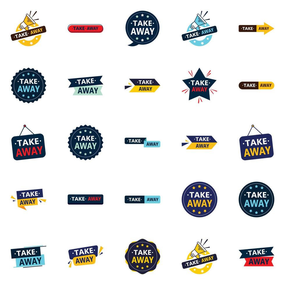 Take Away 25 High Quality Vector Pack to Boost Your Food Related Business Visibility