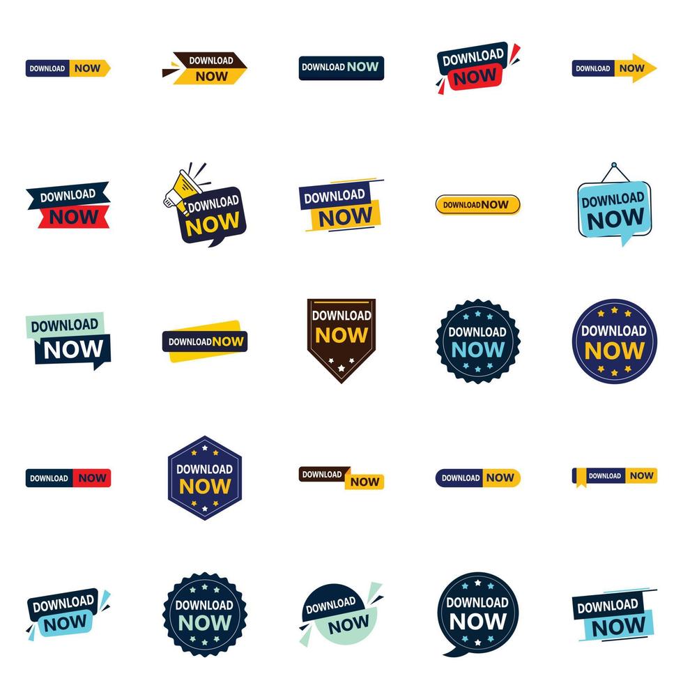 Download now graphics pack with 25 different design elements vector