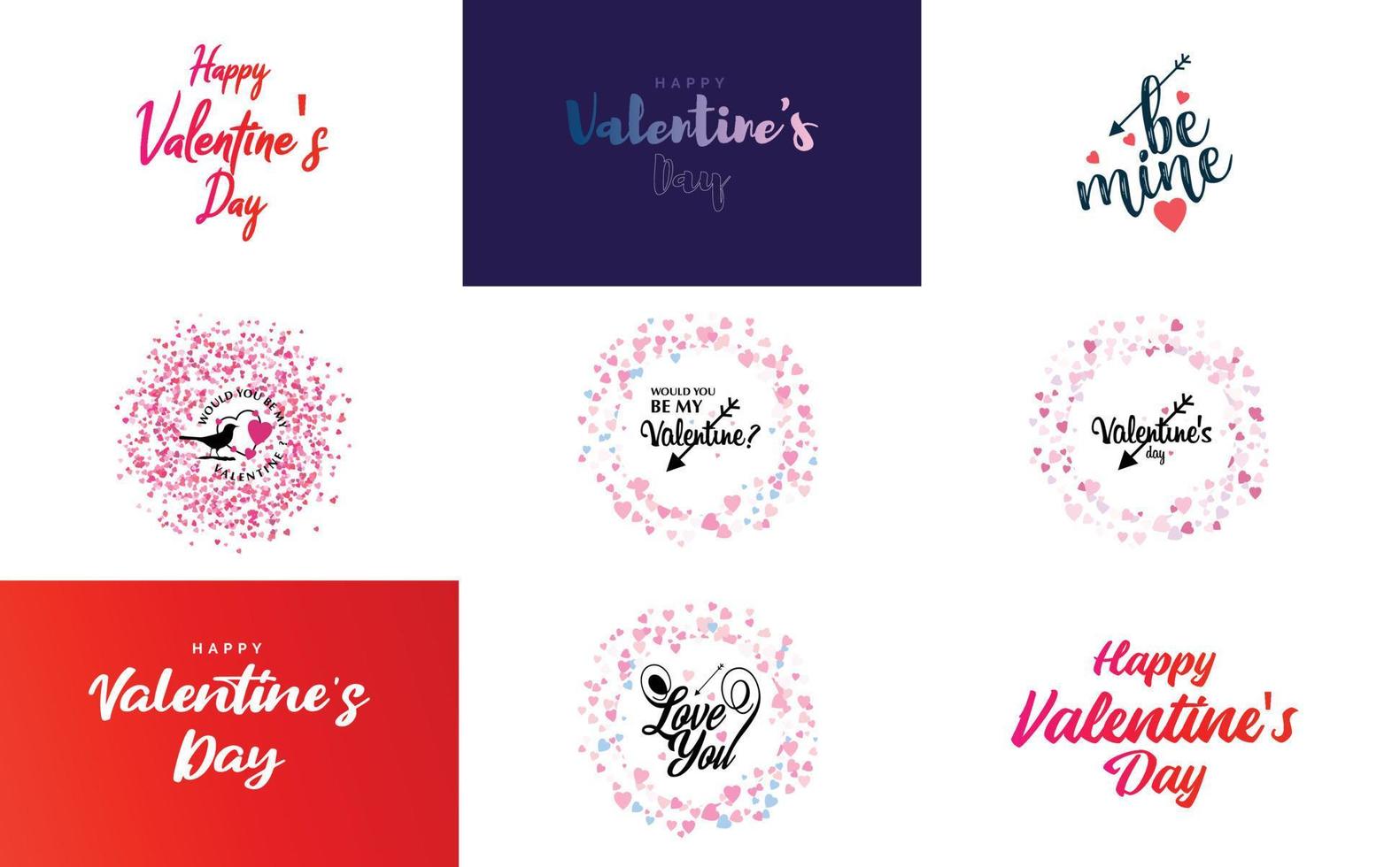Love word hand-drawn lettering and calligraphy with a cute heart on a red. white. and pink background Valentine's Day template or background suitable for use in Love and Valentine's Day concepts vector