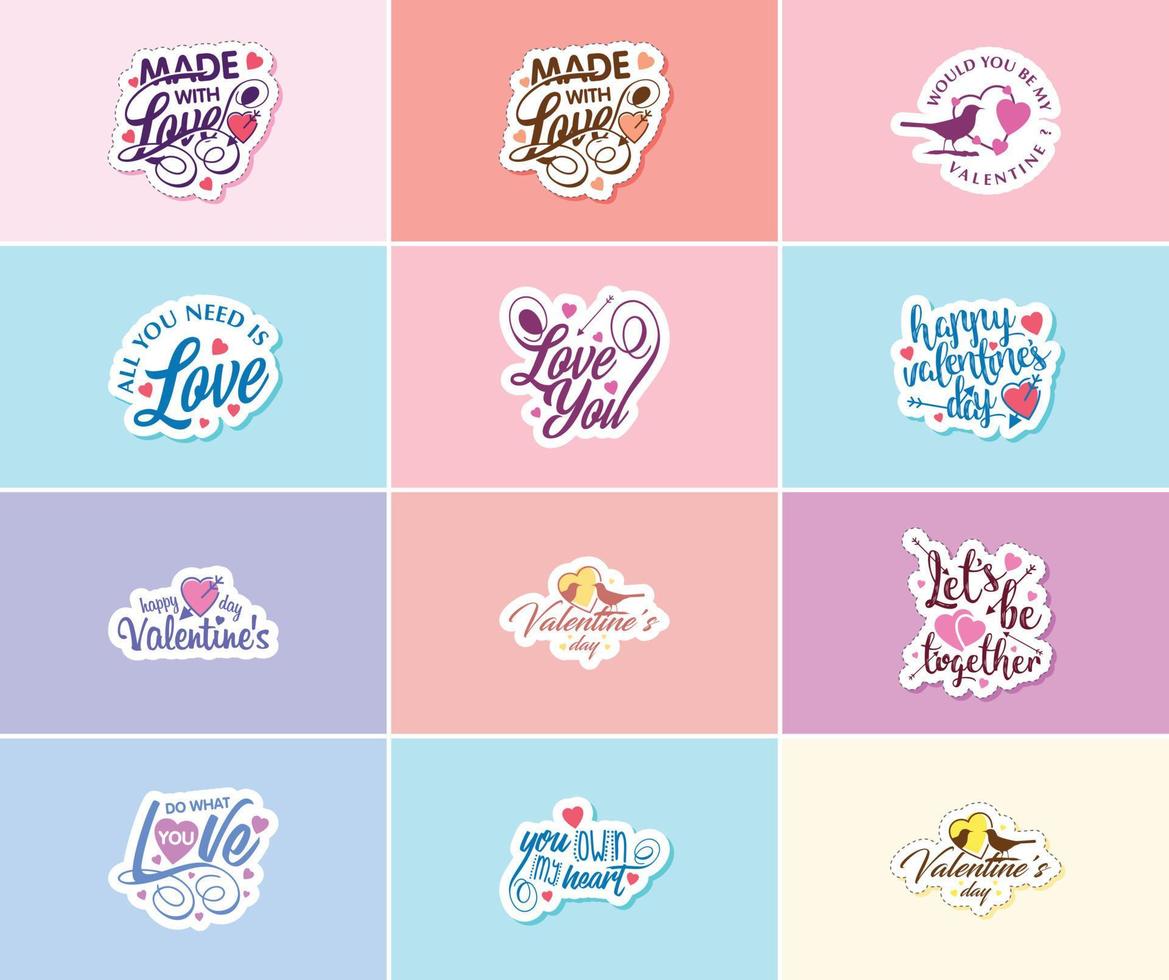 Valentine's Day Graphics Stickers to Share Your Love and Affection vector