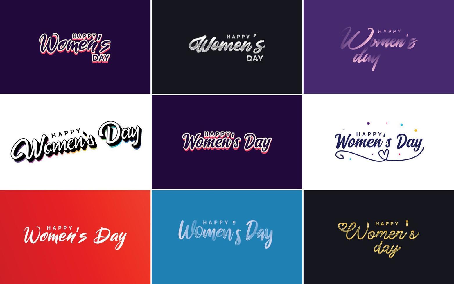 International Women's Day lettering with a love shape. suitable for use in cards. invitations. banners. posters. postcards. stickers. and social media posts vector