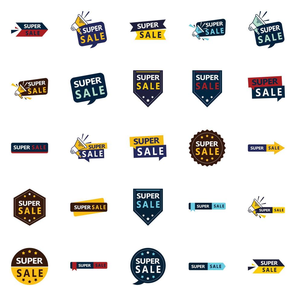 25 High-Converting Super Sale Graphic Elements for Digital Marketing vector