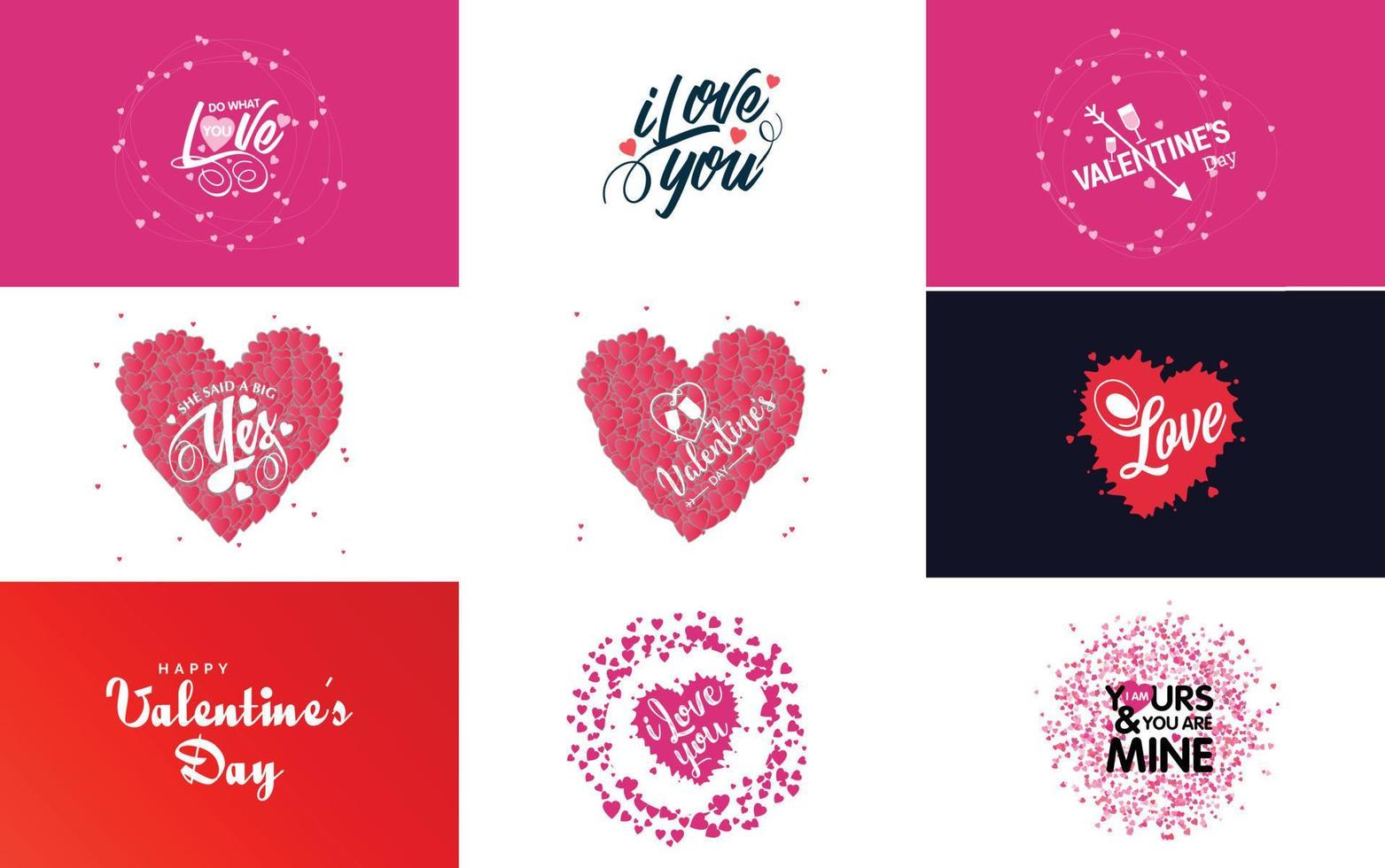 I Love You hand-drawn lettering and calligraphy with a heart design. suitable for use as a Valentine's Day greeting vector