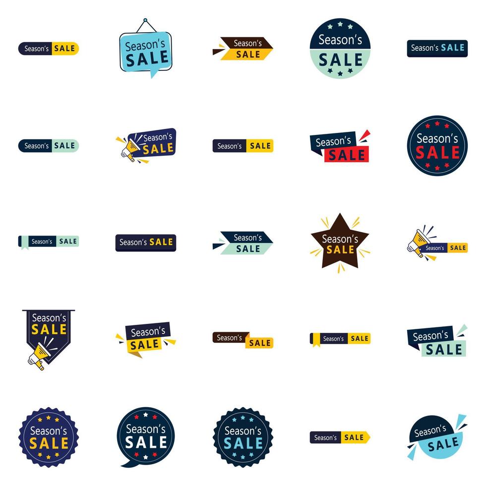 25 Unique Season Sale Designs for promoting discounts and offers vector