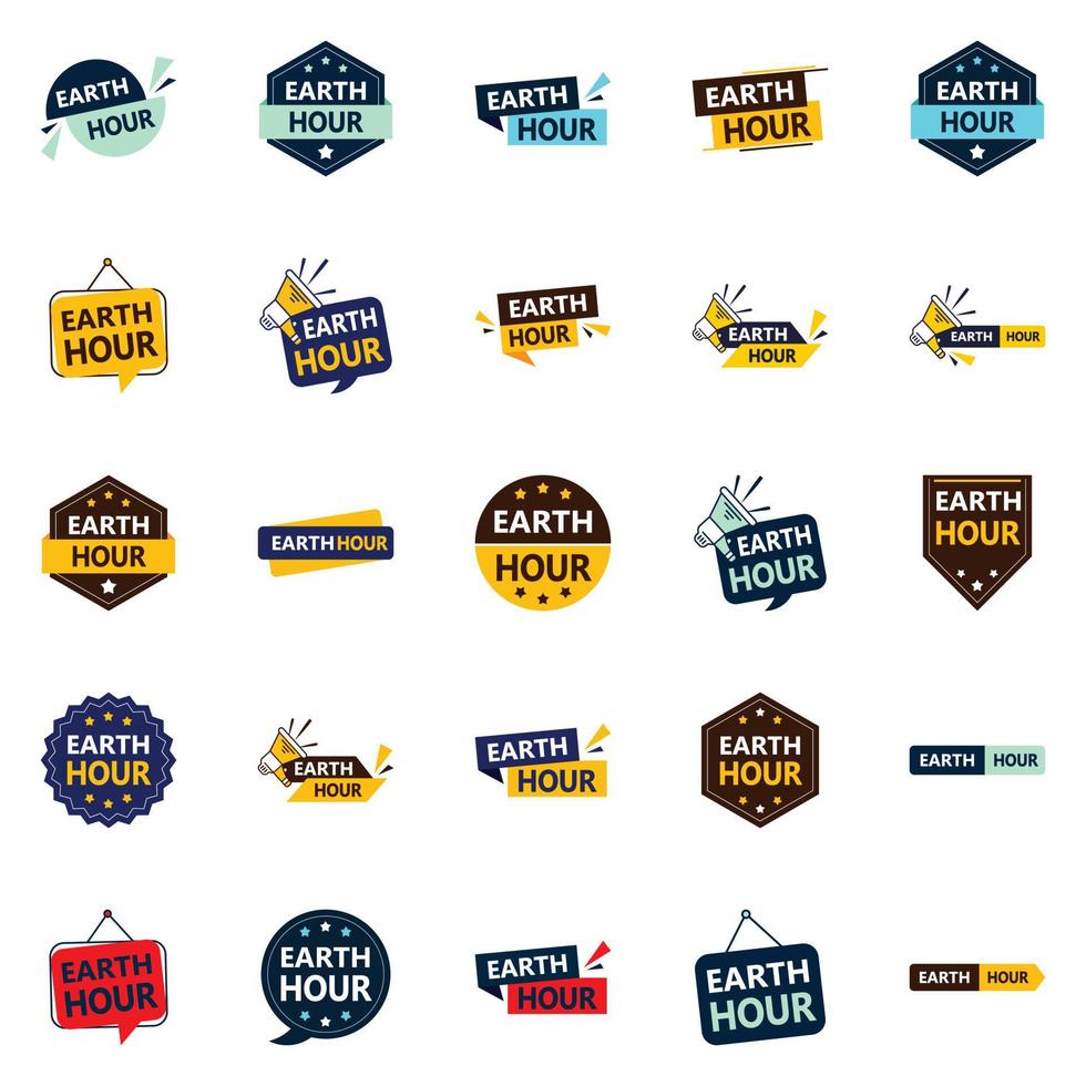 The Earth Hour Vector Pack 25 Impactful Designs for Environmental Activists