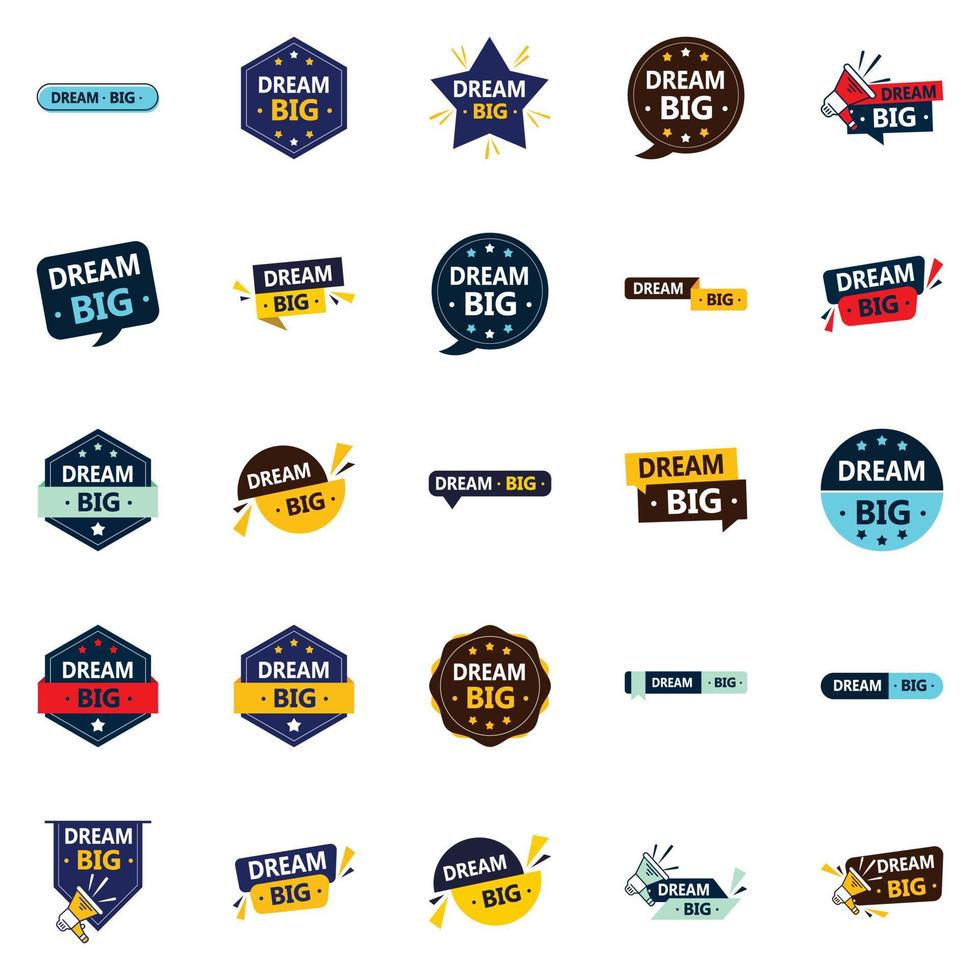 25 Modern Vector Elements for setting and reaching big goals Dream Big