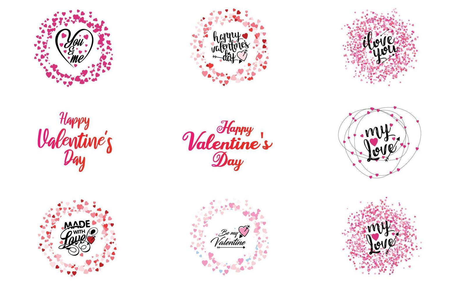 Be My Valentine lettering with a heart design. suitable for use in Valentine's Day cards and invitations vector