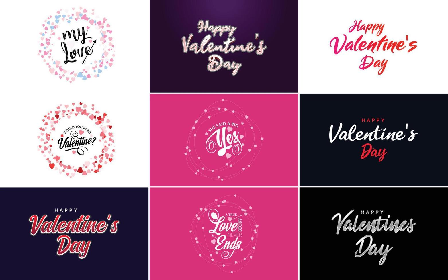 plantilla de tarjeta de felicitación de feliz día de san valentín con un tema floral y un esquema de color rosa vector