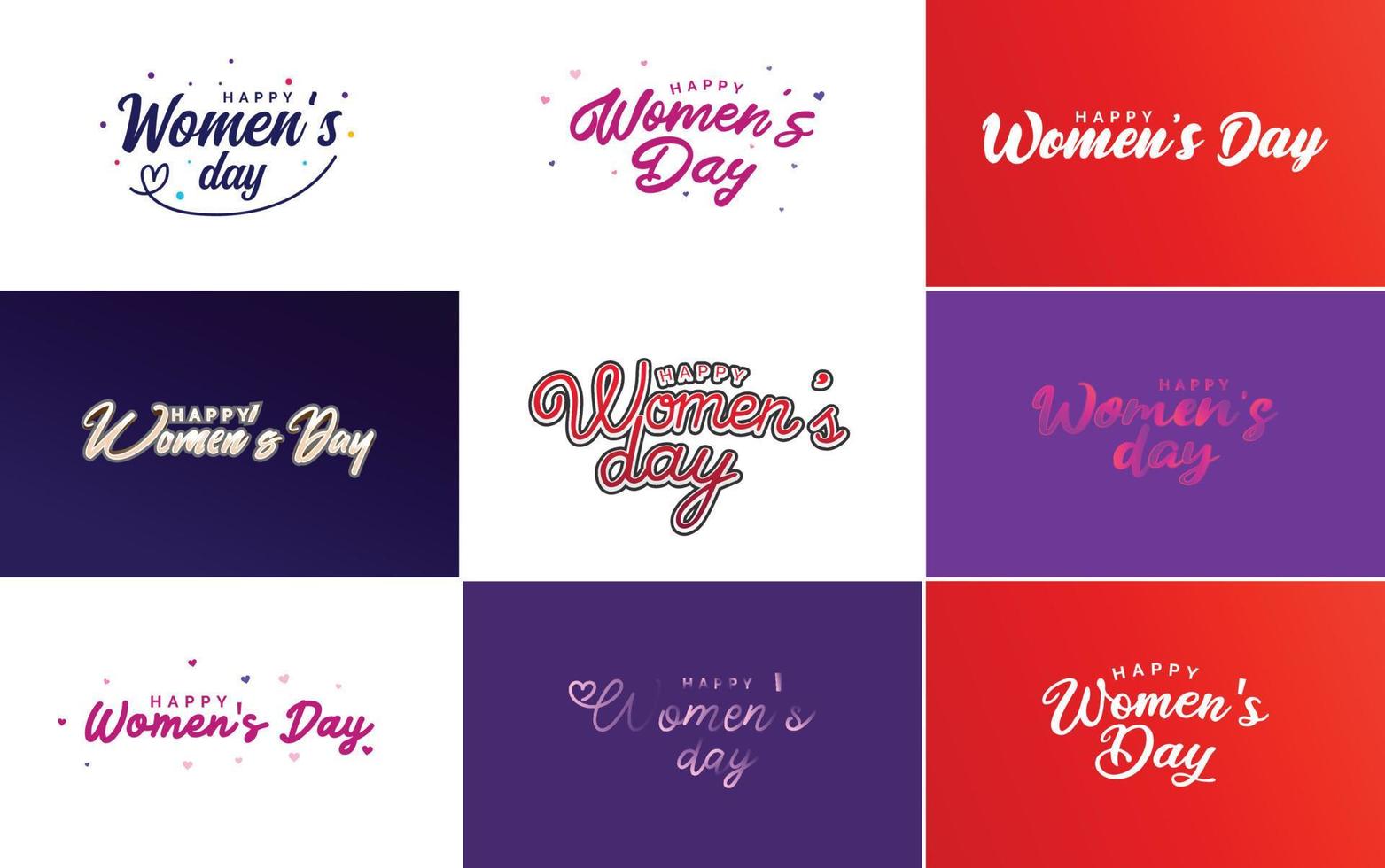 Set of Happy International Woman's Day signs and emblems vector design elements. signs. labels. and badges collection