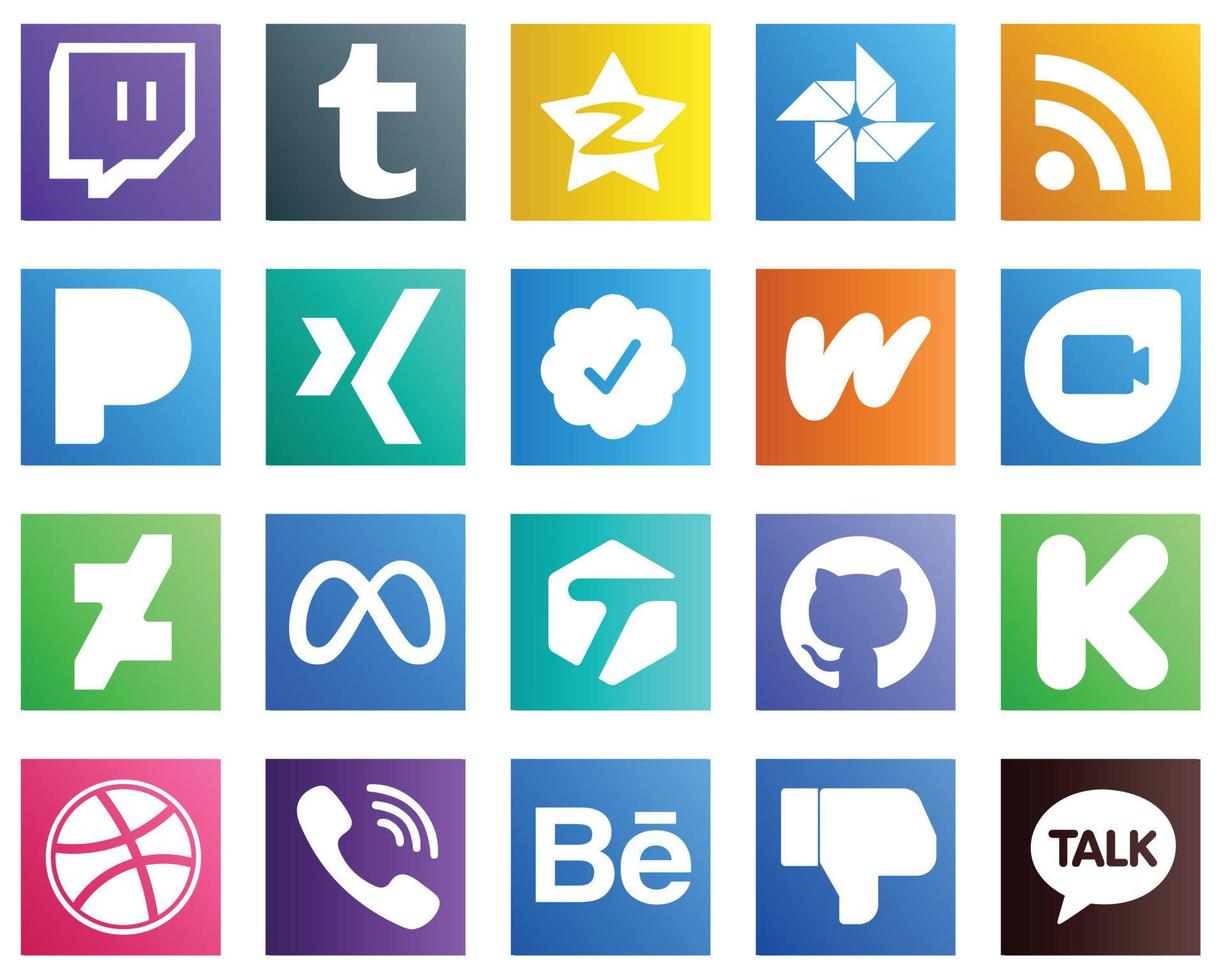 20 Social Media Icons for Your Business such as tagged. meta. pandora. deviantart and literature icons. Customizable and unique vector