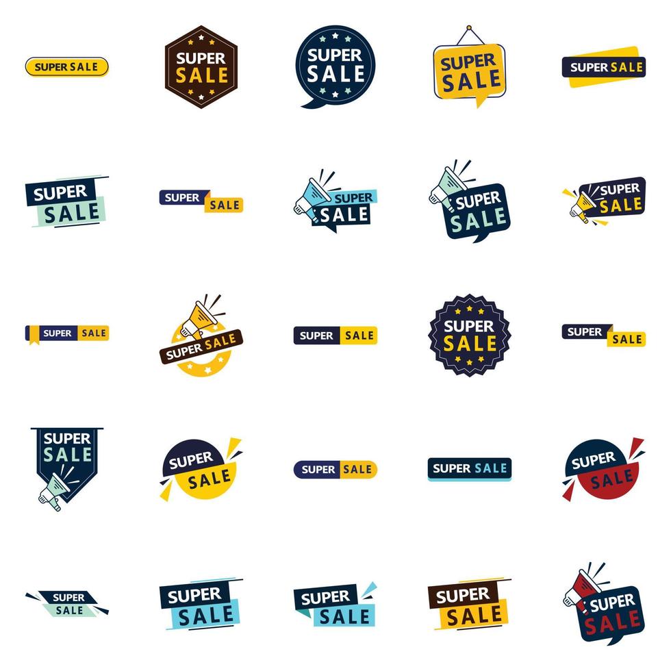 25 Super Sale Call-to-Action Enhancers for E-Commerce Websites vector