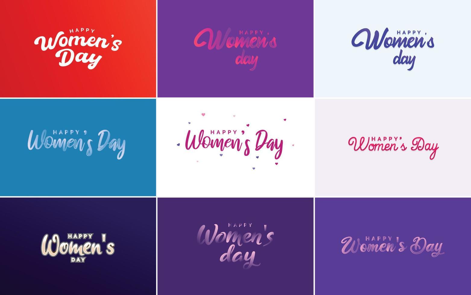 International Women's Day lettering with a love shape. suitable for use in cards. invitations. banners. posters. postcards. stickers. and social media posts vector