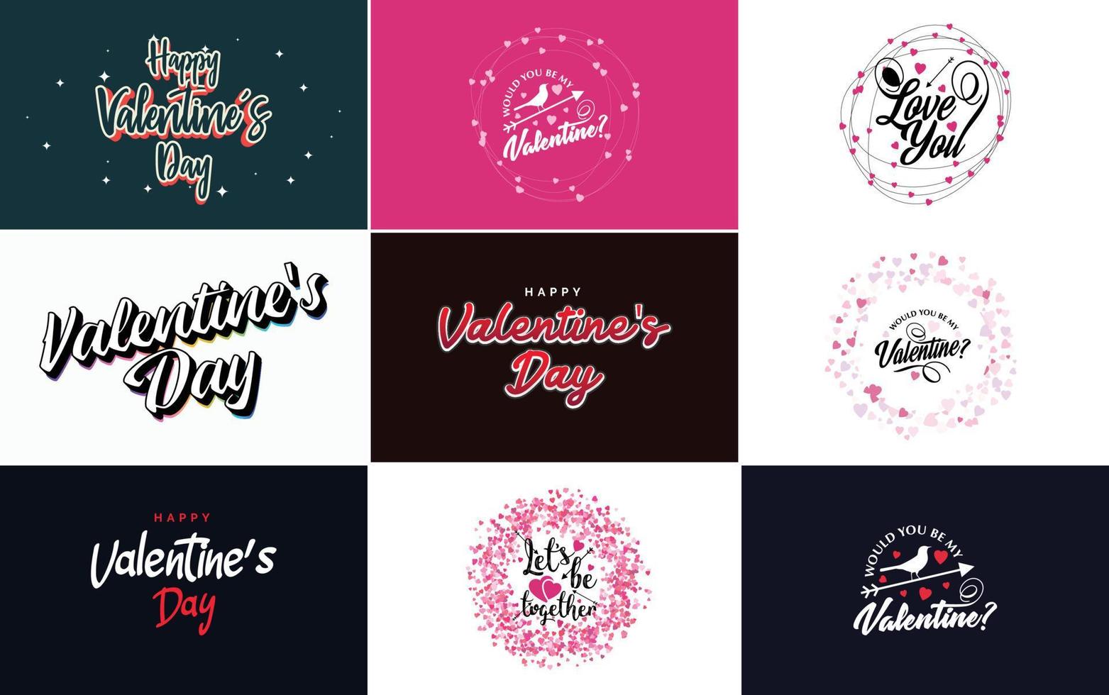 plantilla de banner de feliz día de san valentín con un tema romántico y un esquema de color rojo vector