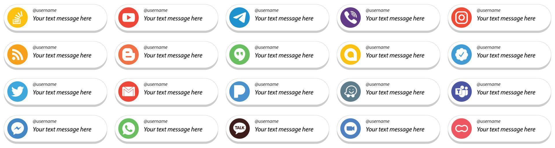 20 Customizable Social Media Follow Me Icons such as blogger. rss and instagram icons. Elegant and unique vector