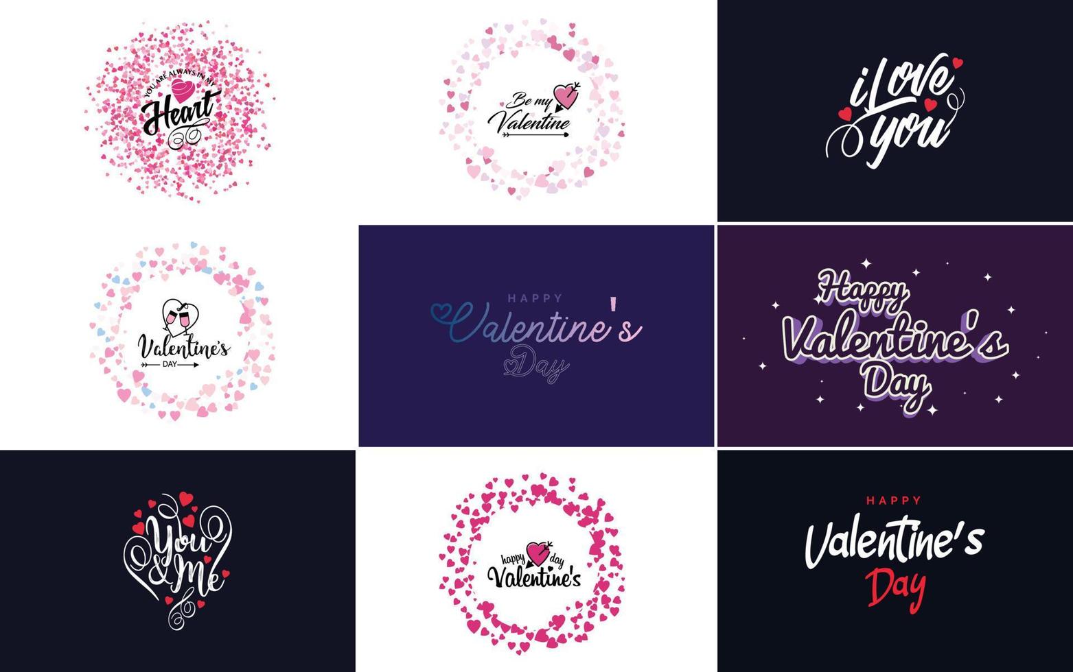 Happy Valentine's Day typography poster with handwritten calligraphy text. isolated on white background vector