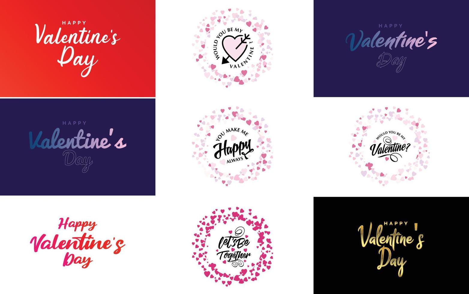 Be My Valentine Valentine's holiday lettering for greeting card vector