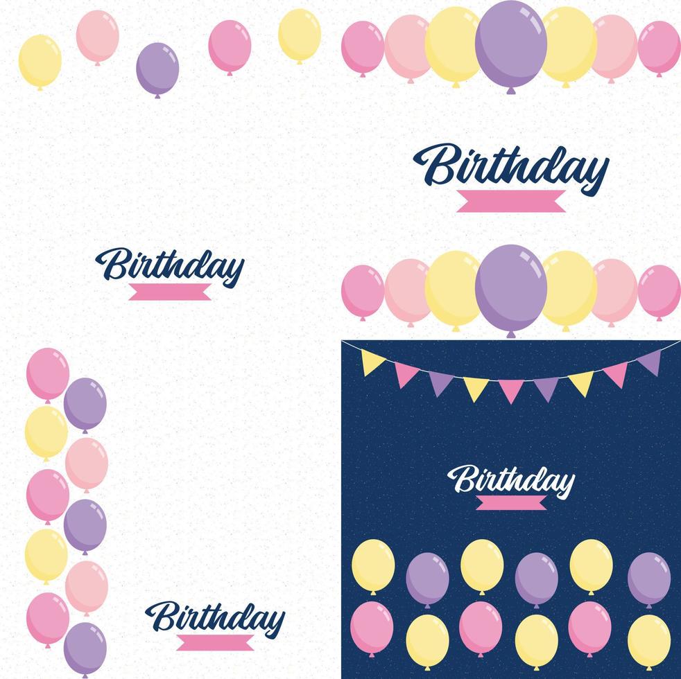 Happy Birthday written in a decorative. vintage font with a background of party streamers and confetti vector