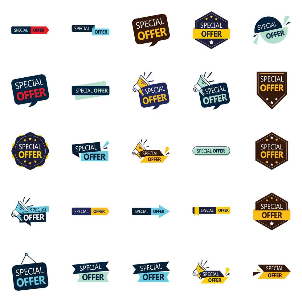 Special Offer Bundle 25 Eye catching Vector designs for Promotions and Sales