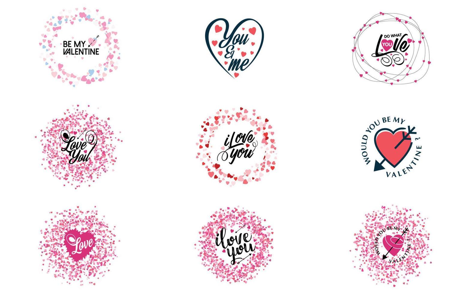 Happy Valentine's Day typography poster with handwritten calligraphy text. isolated on white background vector illustration
