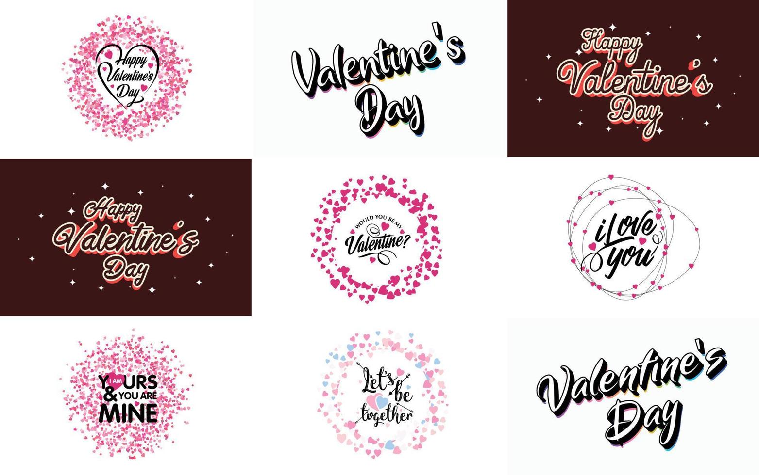 Happy Valentine's Day typography poster with handwritten calligraphy text. isolated on white background vector