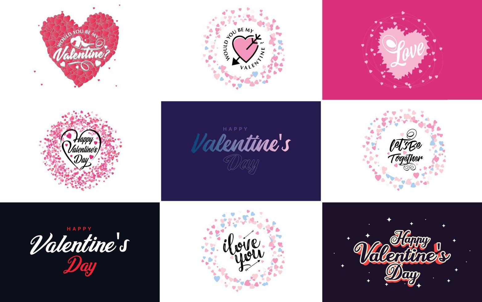 Be My Valentine lettering with a heart design. suitable for use in Valentine's Day cards and invitations vector