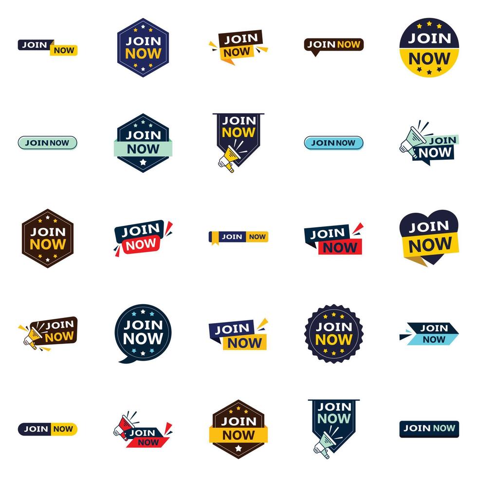 Be a part 25 Eye catching Typographic Banners for joining vector
