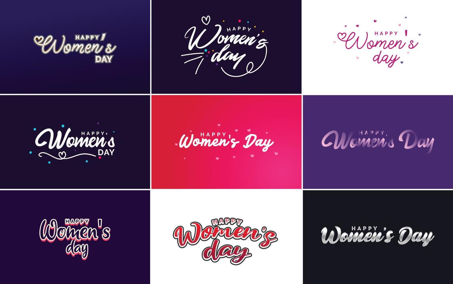 conjunto de tarjetas del día internacional de la mujer con un logotipo vector