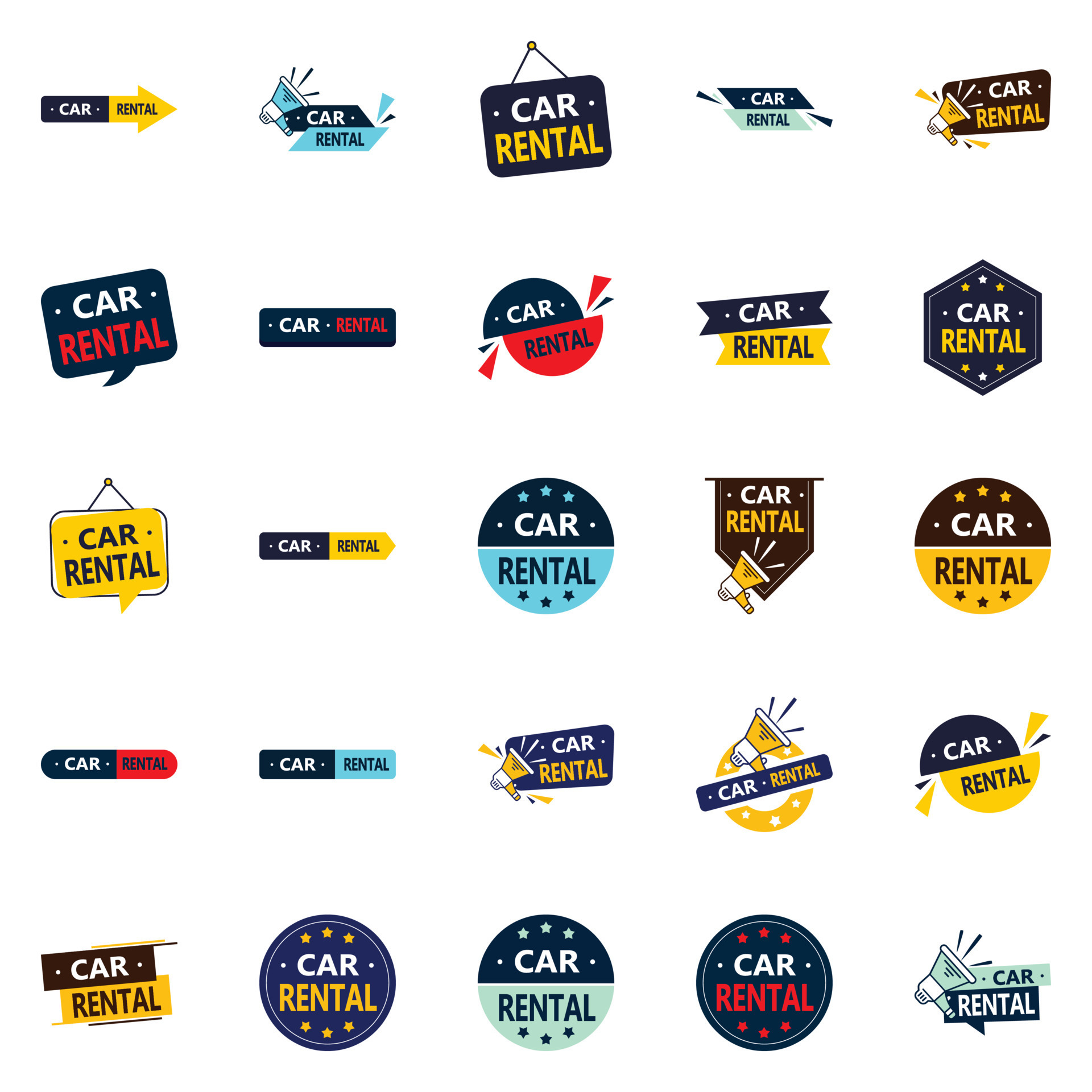 25 Eye catching vector images for your car rental advertising campaigns