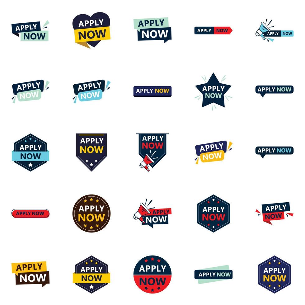25 Professional Apply Now Banners to Take Your Business to the Next Level vector