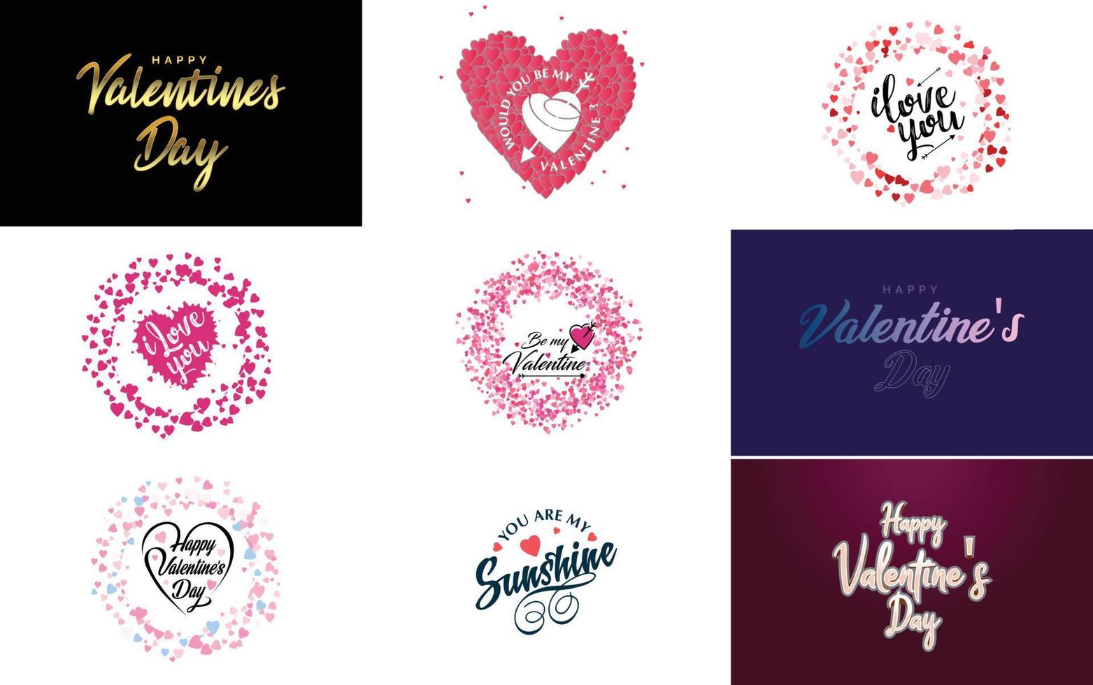 Happy Valentine's Day hand-drawn lettering vector illustration suitable for use in design of flyers. invitations. posters. brochures. and banners