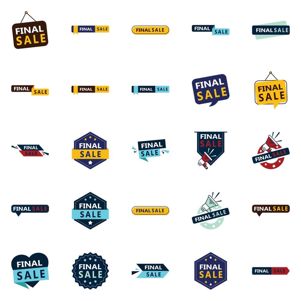 25 High-Converting Final Sale Graphic Elements for Advertising Discounts vector