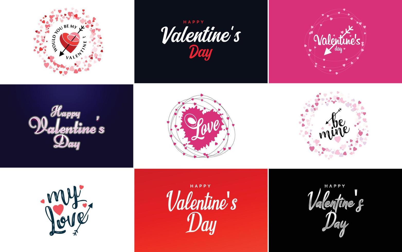 Happy Valentine's Day typography poster with handwritten calligraphy text. isolated on white background vector