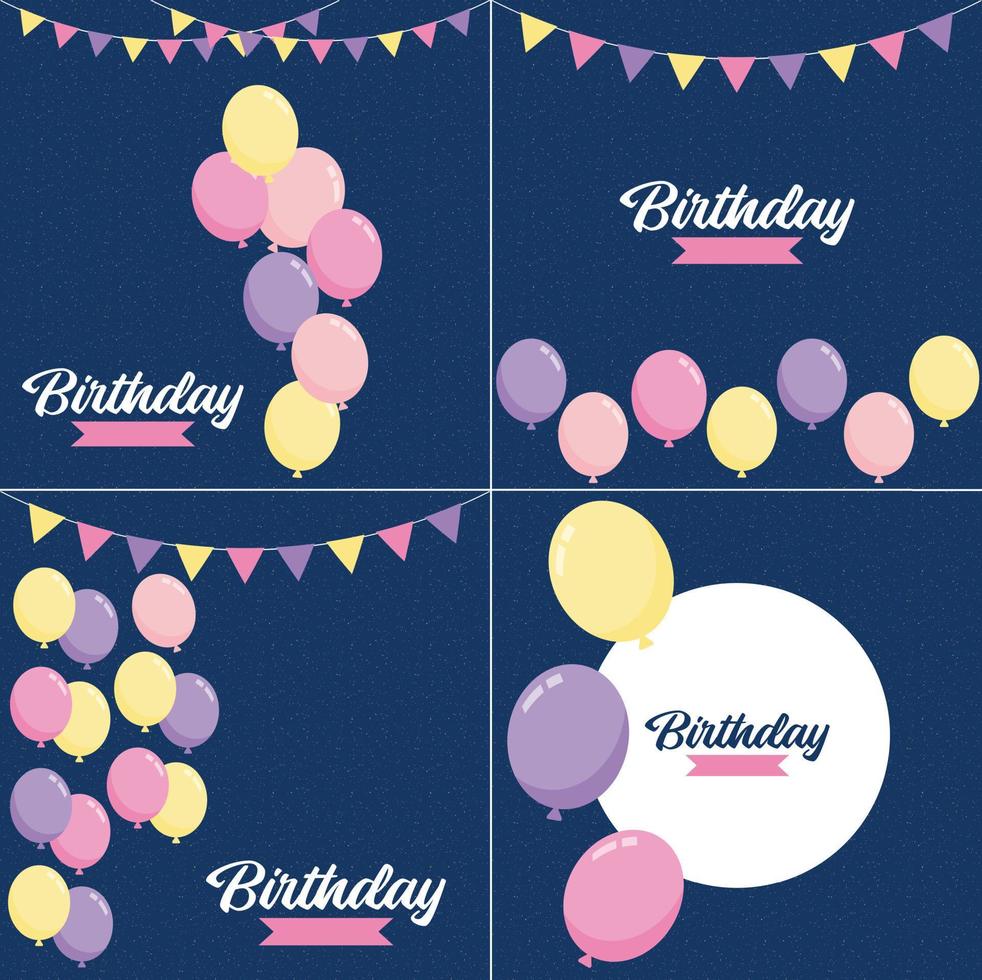 Happy Birthday written in colorful. handwritten script with confetti and streamers in the background vector