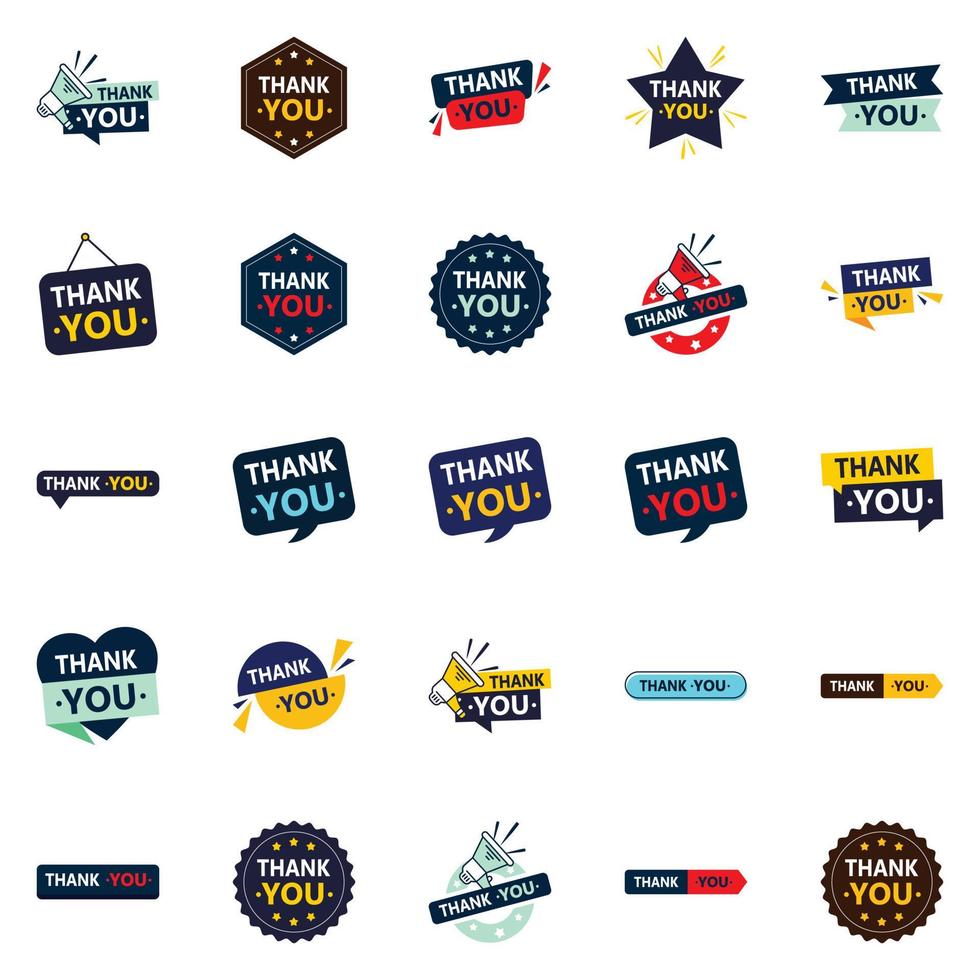 Thankyou 25 Professional Vector Elements for a polished and professional thank you