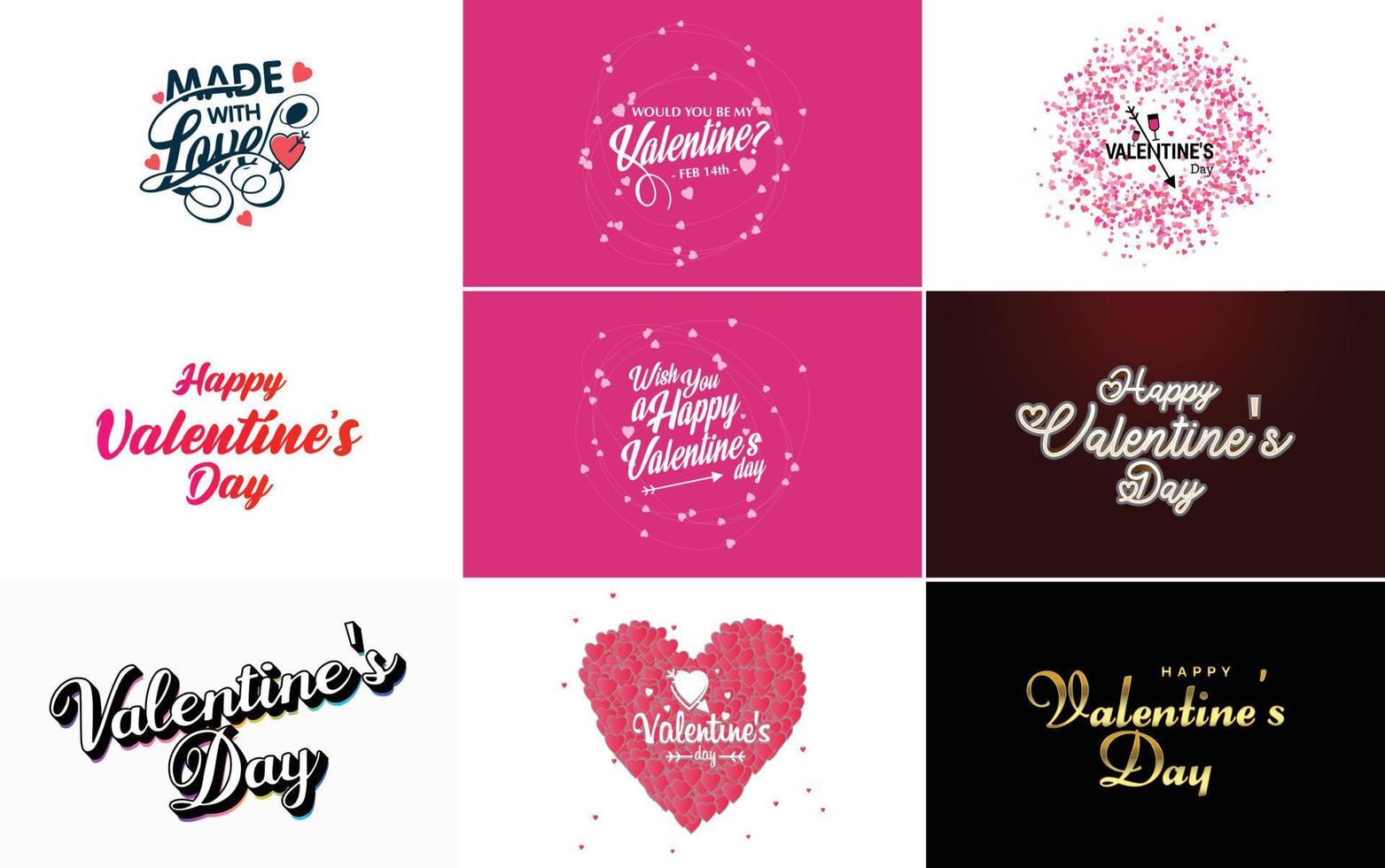 Happy Valentine's Day typography poster with handwritten calligraphy text. isolated on white background vector