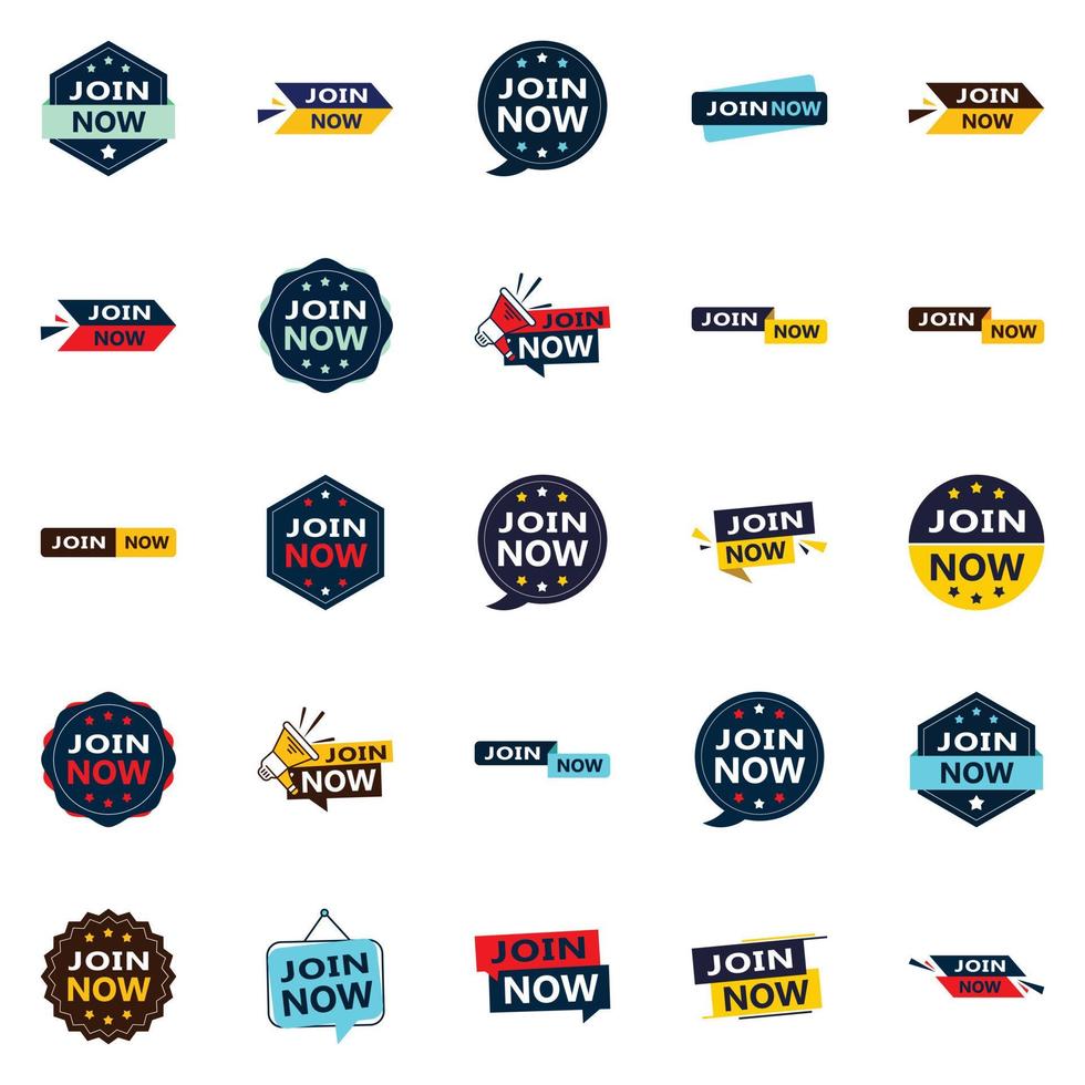 25 Versatile Typographic Banners for promoting membership across platforms vector