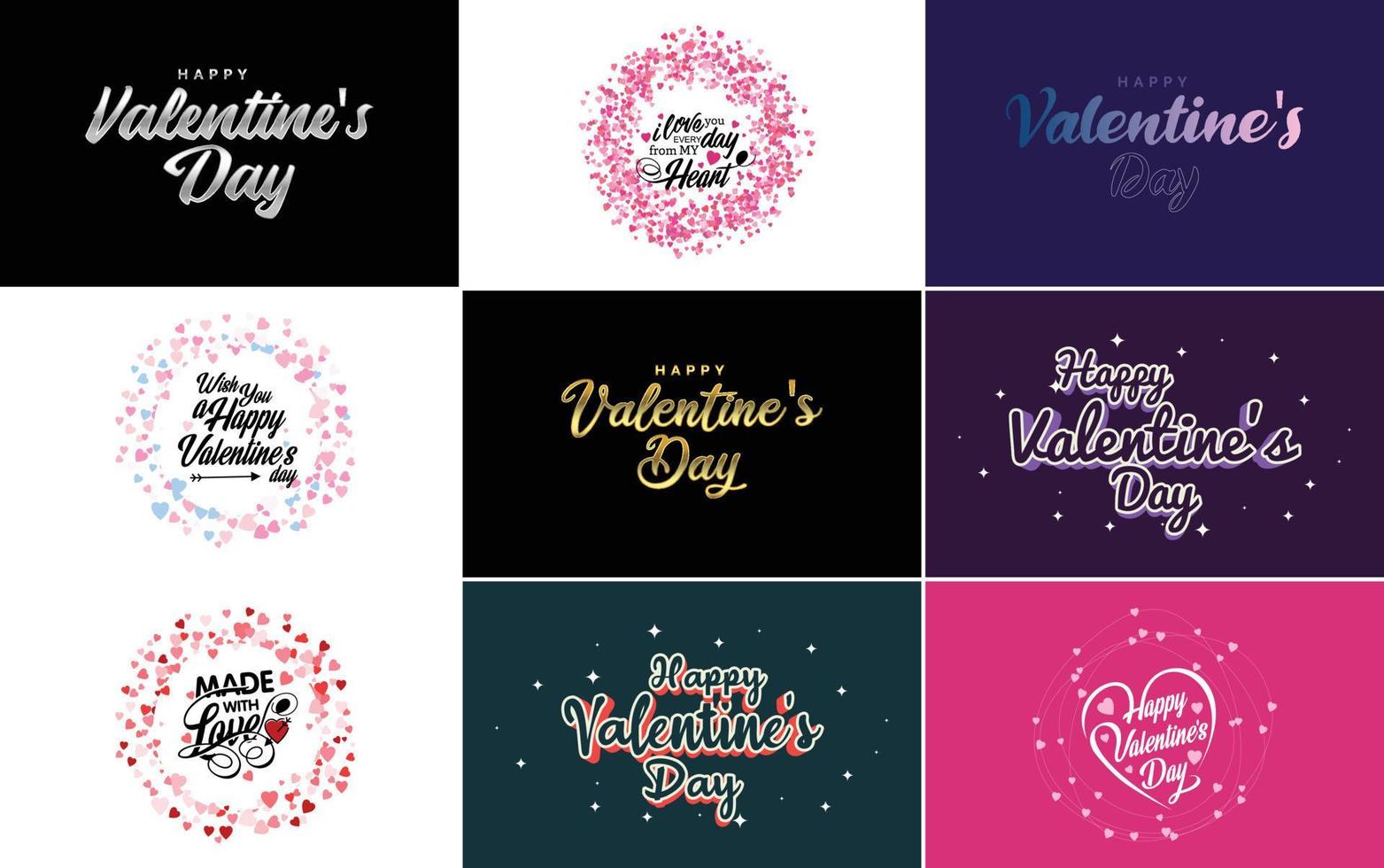 Happy Valentine's Day typography poster with handwritten calligraphy text. isolated on white background vector illustration