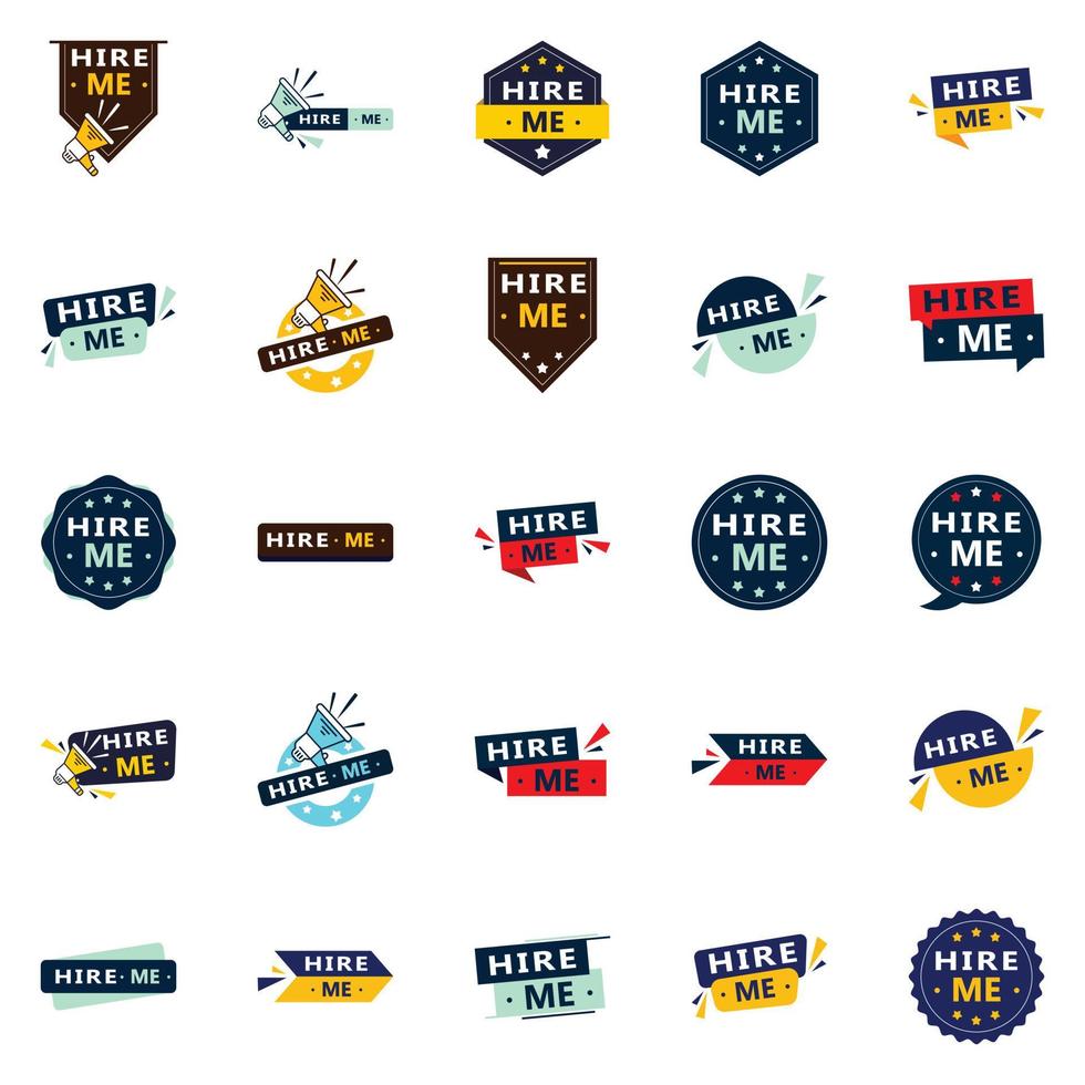 25 Diverse Hire Me Banners to Get You Hired vector