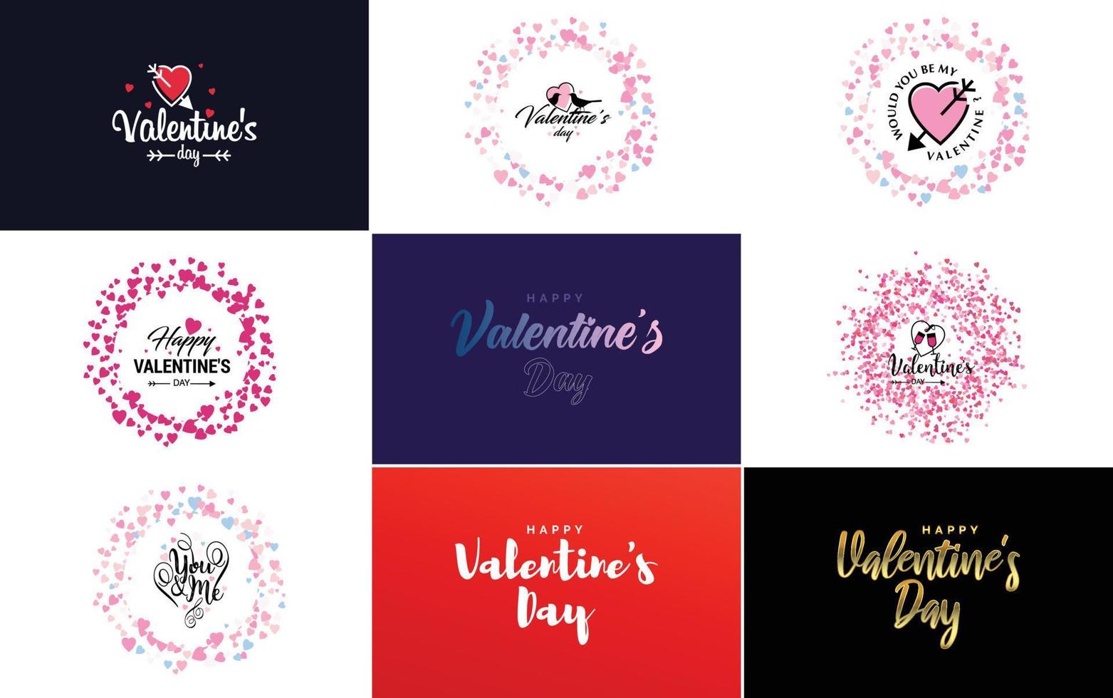 Happy Valentine's Day typography poster with handwritten calligraphy text. isolated on white background vector illustration