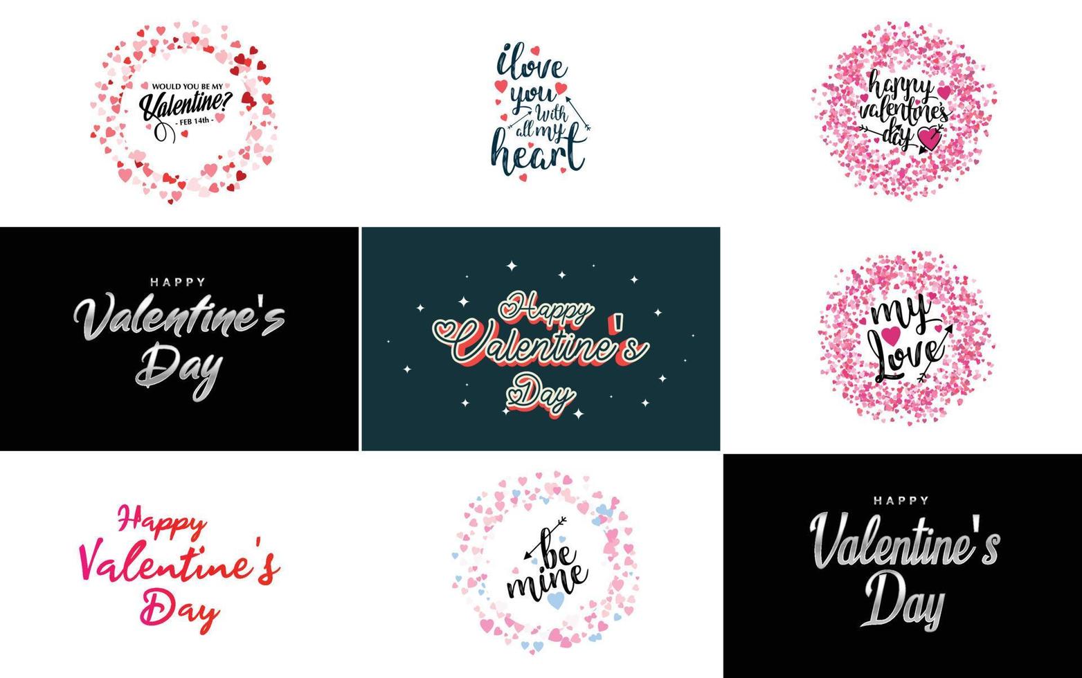 Happy Valentine's Day typography poster with handwritten calligraphy text. isolated on white background vector illustration