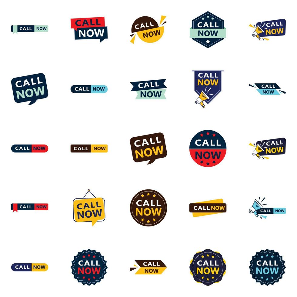 25 Versatile Typographic Banners for promoting calls across media vector
