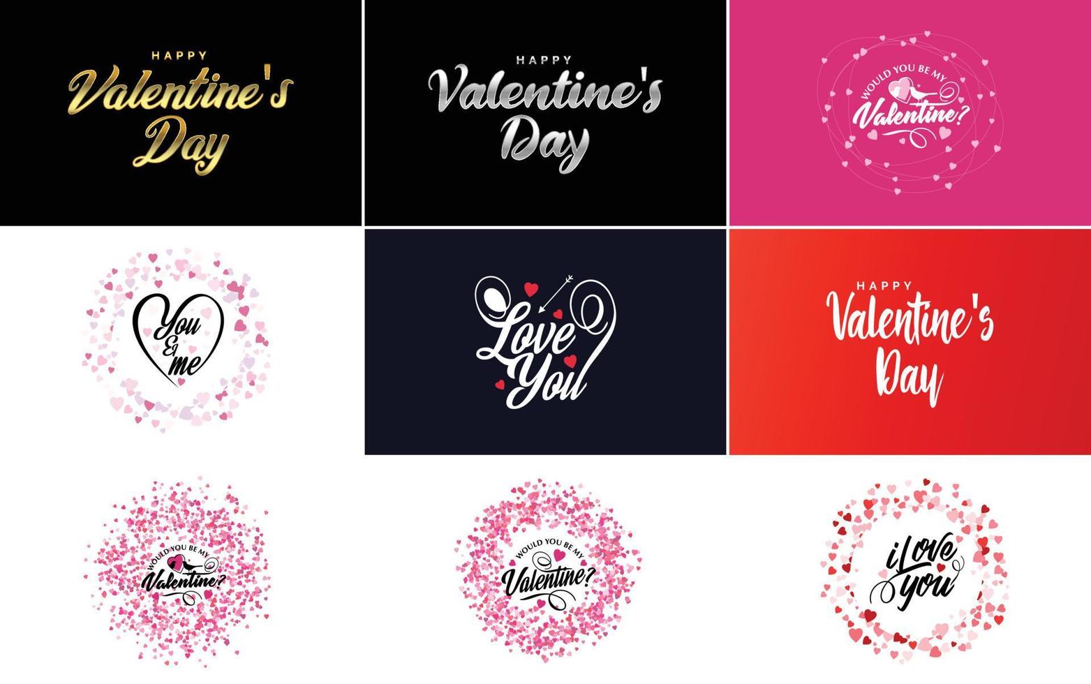 Be My Valentine lettering with a heart design. suitable for use in Valentine's Day cards and invitations vector