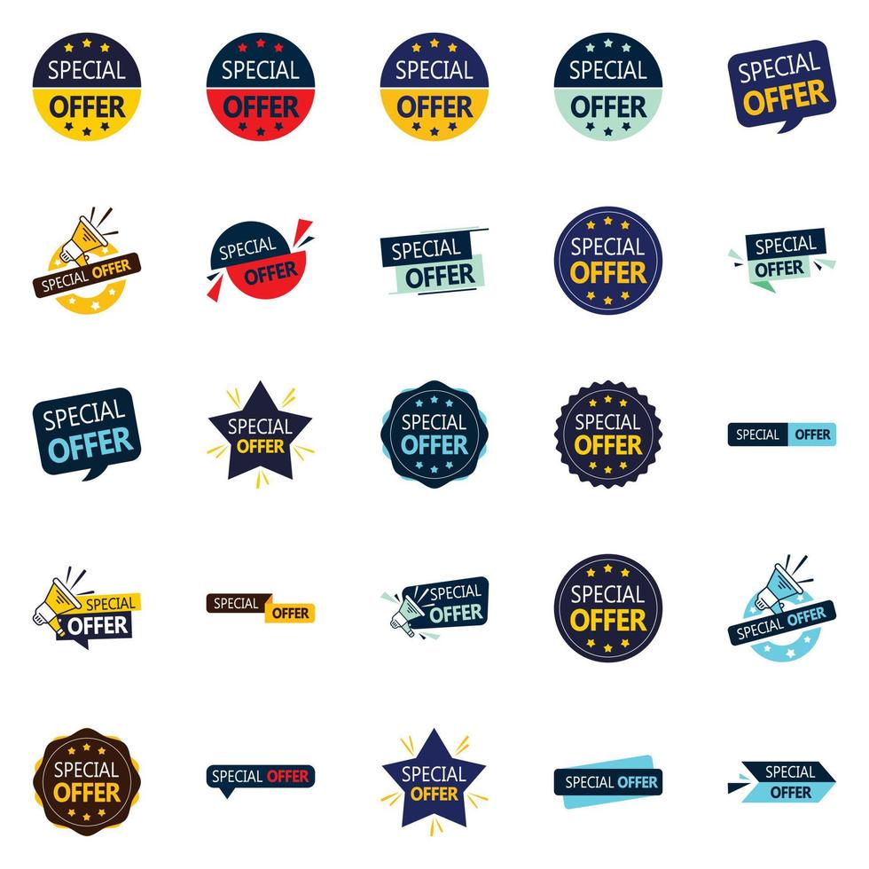 Special Offer Bundle 25 Eye catching Vector designs for Promotions and Sales