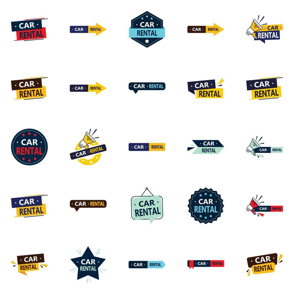 Car Rental 25 Unique vector elements for a fresh and professional brand identity