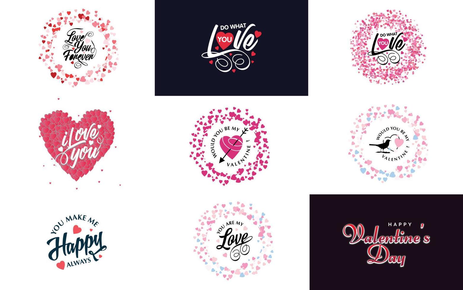 Love word art design with a heart-shaped background and a bokeh effect vector