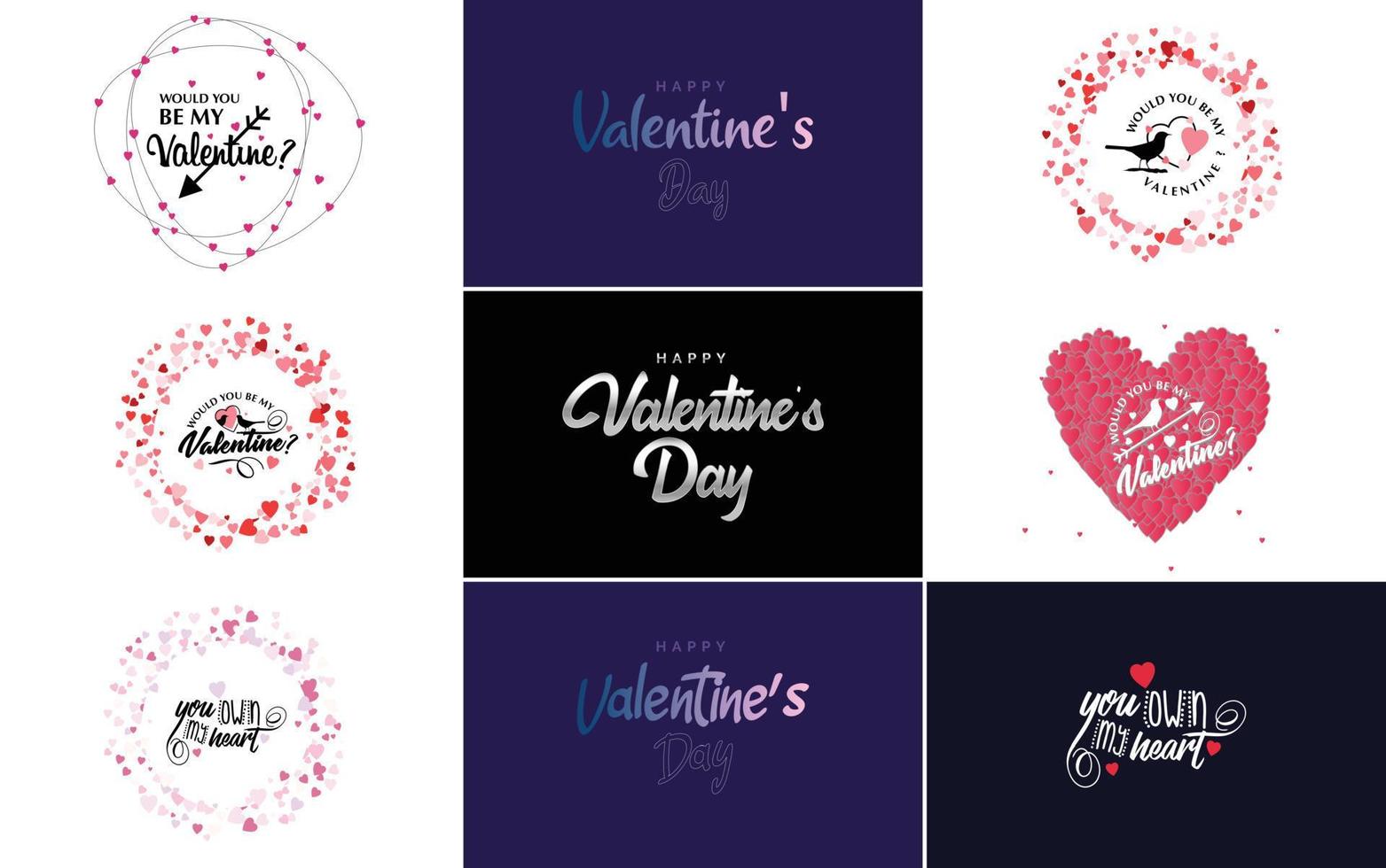 Be My Valentine lettering with a heart design. suitable for use in Valentine's Day cards and invitations vector