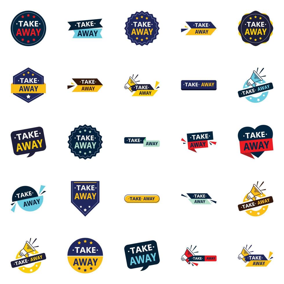 Take Away Bundle 25 Editable Vector Designs for Food Delivery Service Advertising